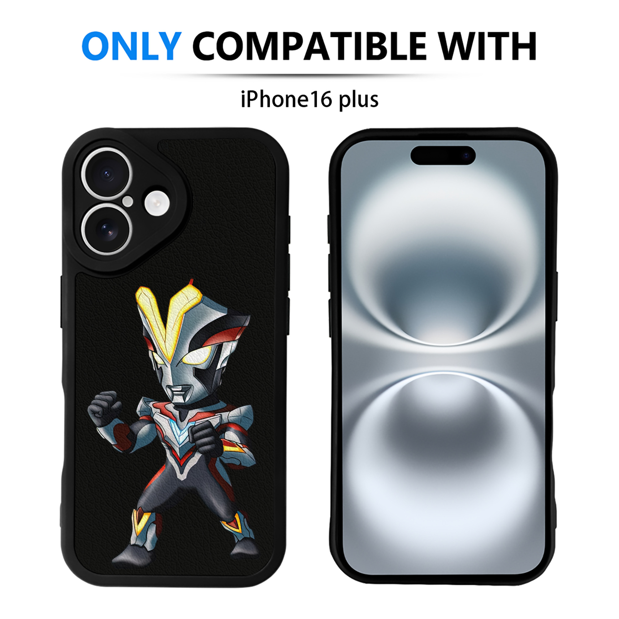 （画像用） ウルトラマン Ultraman 【iPhone 16シリーズ対応】シリコンスマホケース（レザー調） 材質：シリコン